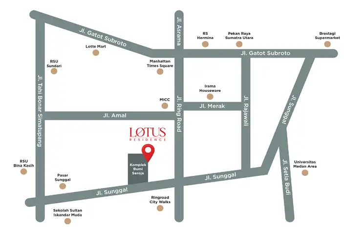 Lokasi Lotus Residence Medan